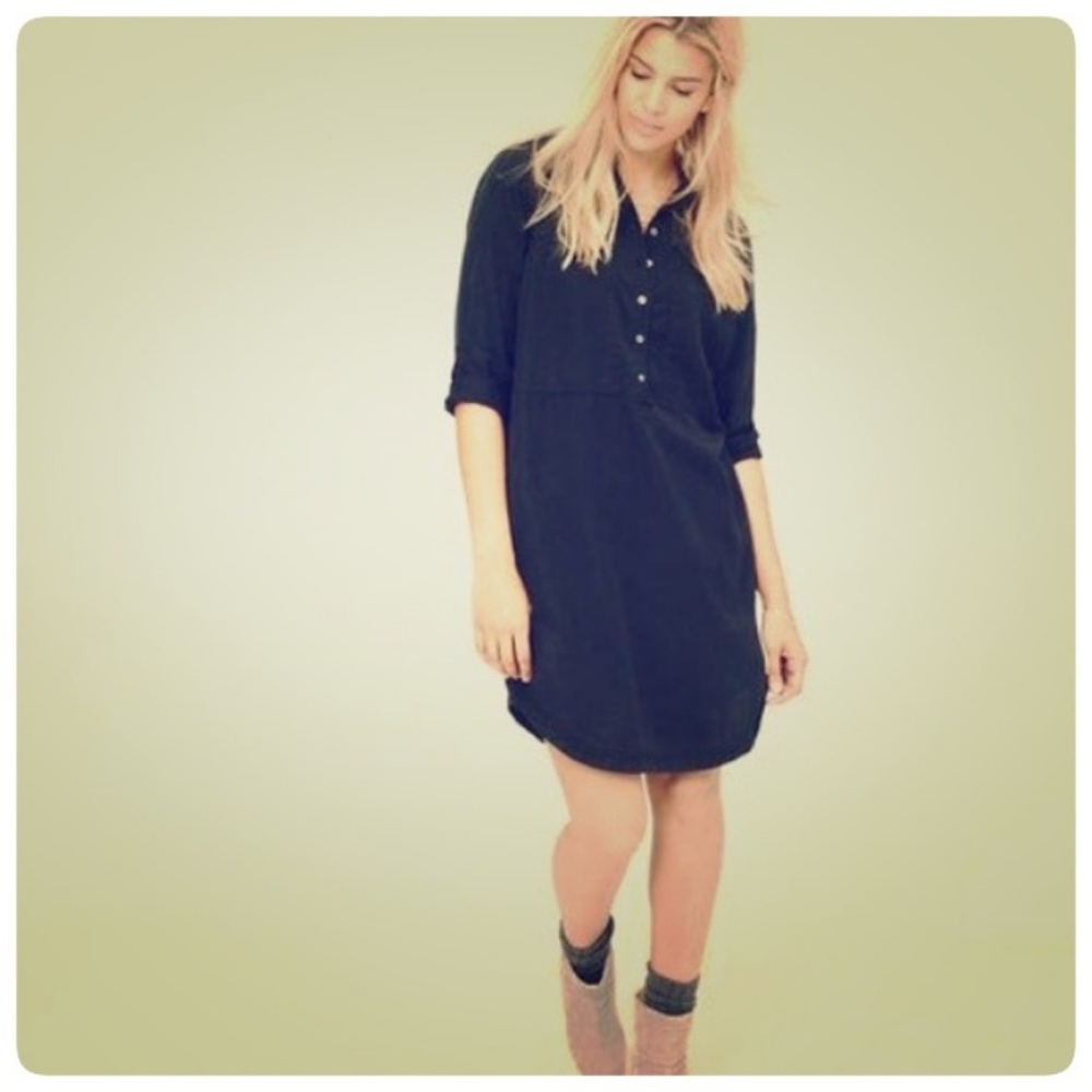 Lou & Grey Black Shirt Dress | XS